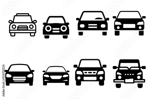 Vector Illustration of Various Vehicle car Icons