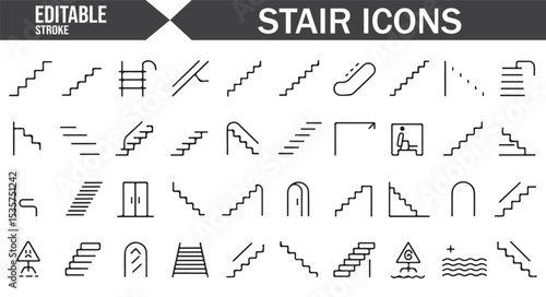 Stylized Staircase Designs for Building Blueprints