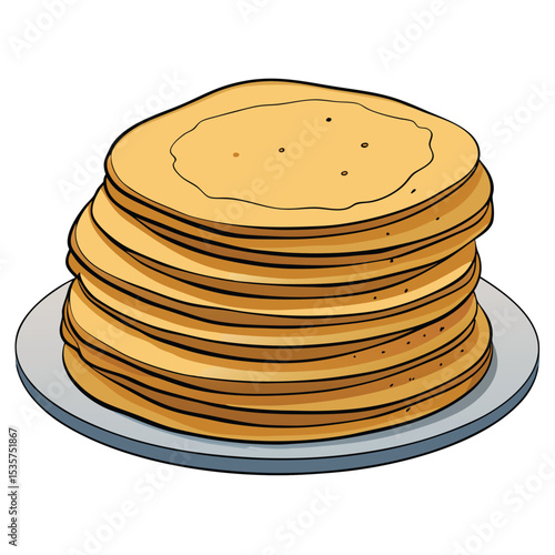 A stack of freshly made, perfectly round rotis, charred slightly, a staple of Indian cuisine, representing warmth and comfort food.