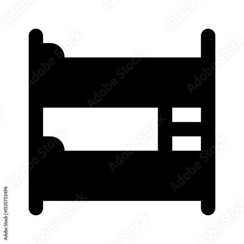 Bunk Bed Simple Glyph Icon. Single icon, glyph vector icon