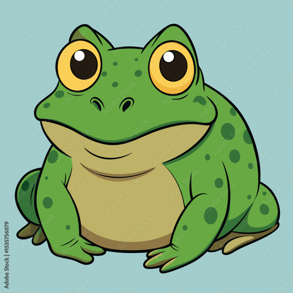 Fototapeta premium Warty toad sitting patiently, blending into its natural surroundings with quiet stillness