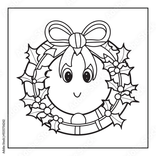 Christmas, black and white christmas coloring pages, christmas coloring book, holiday, bold and easy cute christmas coloring pages, line art, illustration, coloring book, coloring pages