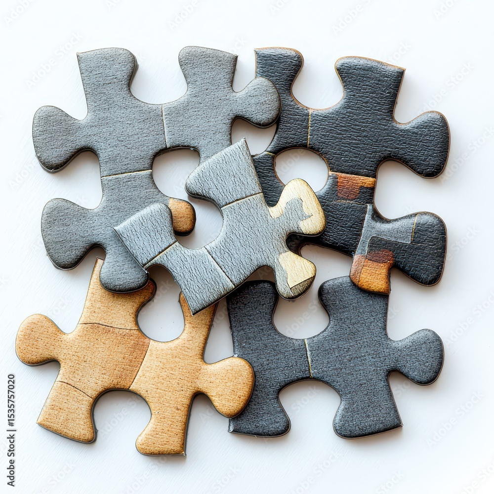 Fototapeta premium A group of wooden puzzles