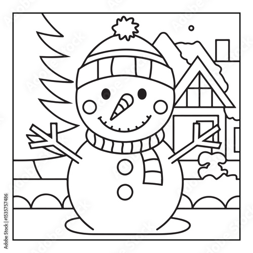 Christmas, black and white christmas coloring pages, christmas coloring book, holiday, bold and easy cute christmas coloring pages, line art, illustration, coloring book, coloring pages