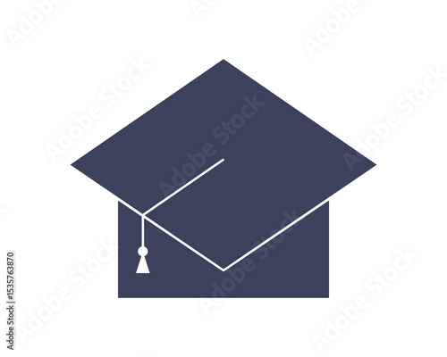 graduational square dark blue cap isolated on white background.
bachelor hat as a symbol of Education, study for master degree, learning, knowledge Flat vector illustration
