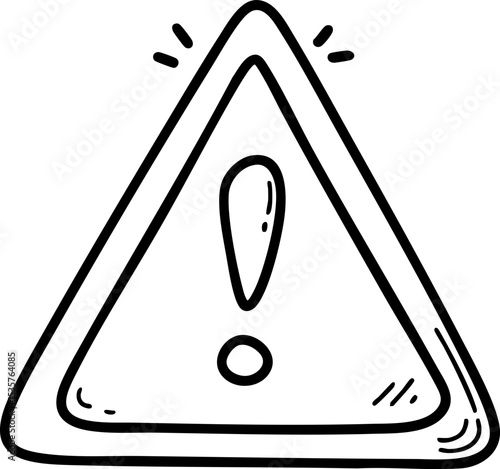 Economic Instability concept. Warning sign icon with exclamation mark in a triangle shape.