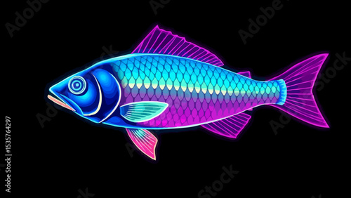 Neon fish illustration