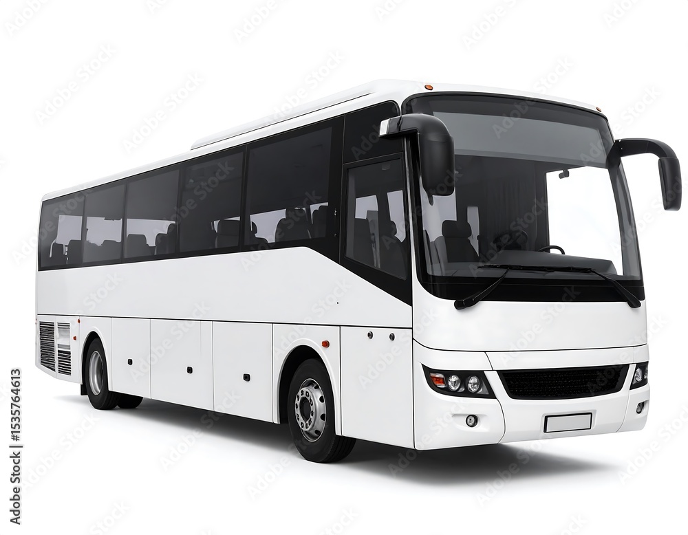 White tour bus on white background White tour bus on white background