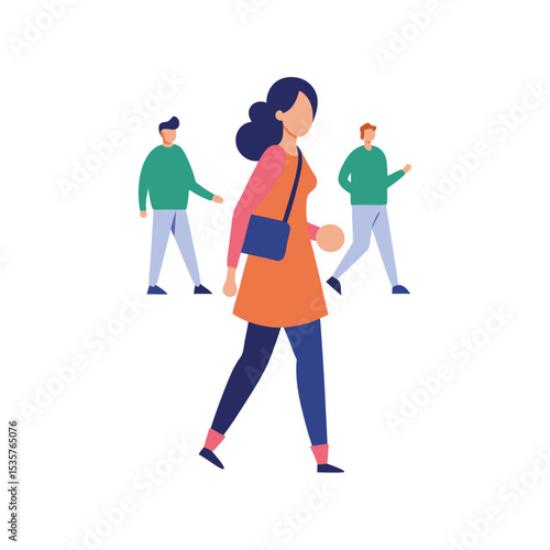 Woman Walking with Camera Around Neck Design