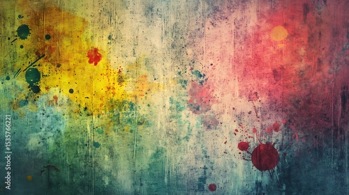 Vibrant Watercolor Texture Abstract Art Background with Colorful Splashes and Blends