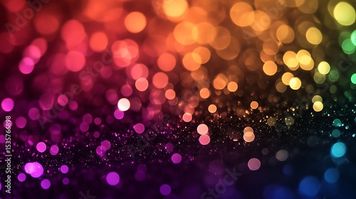 Vibrant Rainbow Bokeh Background Colorful Lights Sparkle Glitter Texture