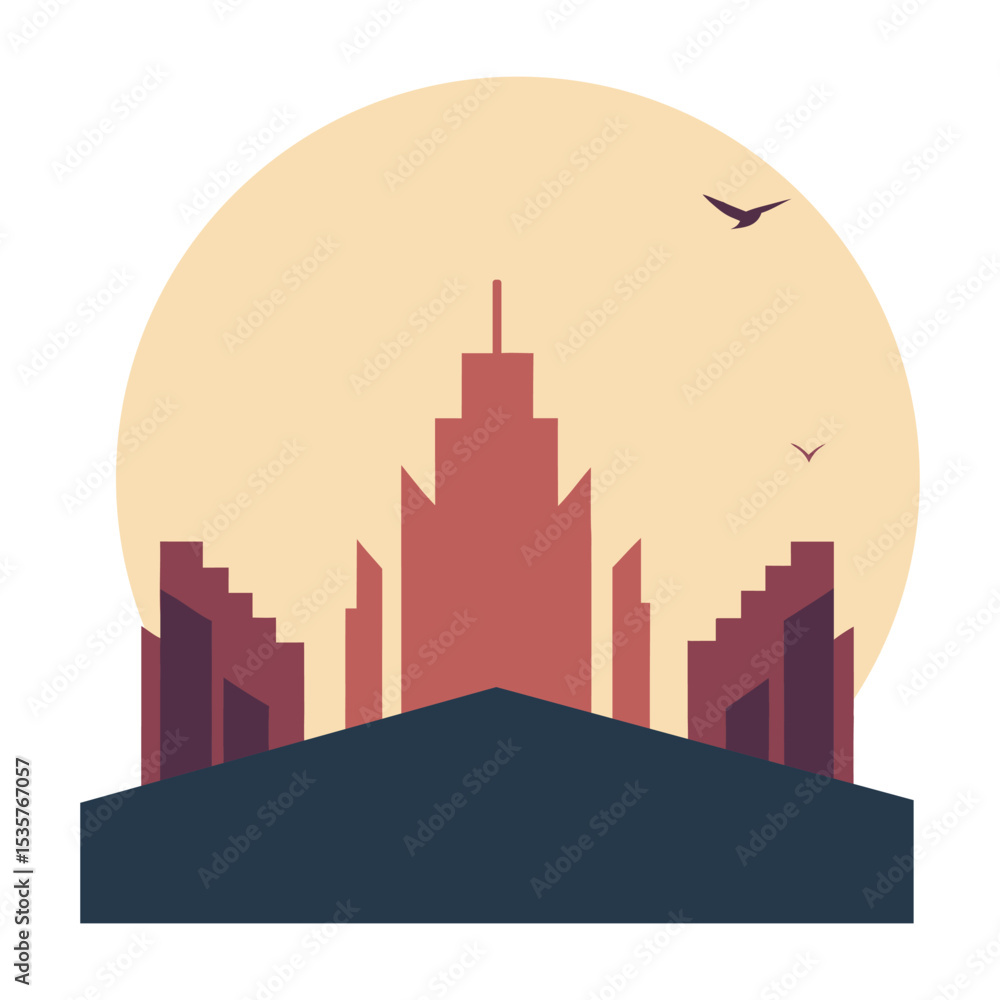 Fototapeta premium Geometric City From Birds Eye