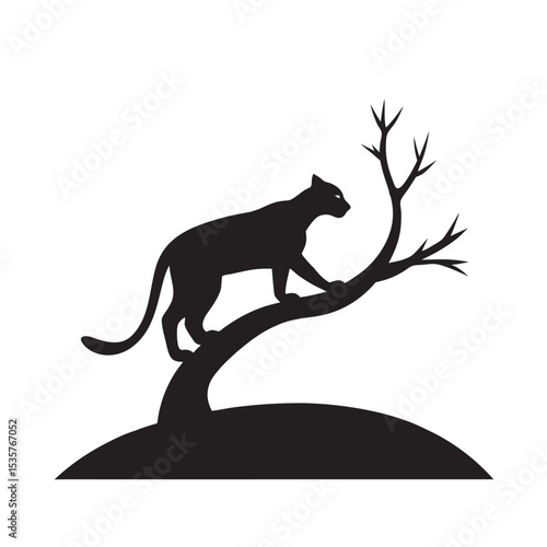 Fossa Leaping On Jungle Tree