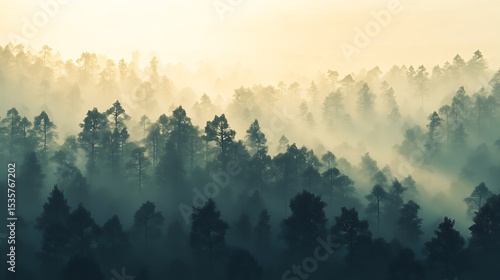 Misty Mountain Forest Sunrise Breathtaking Nature Photography