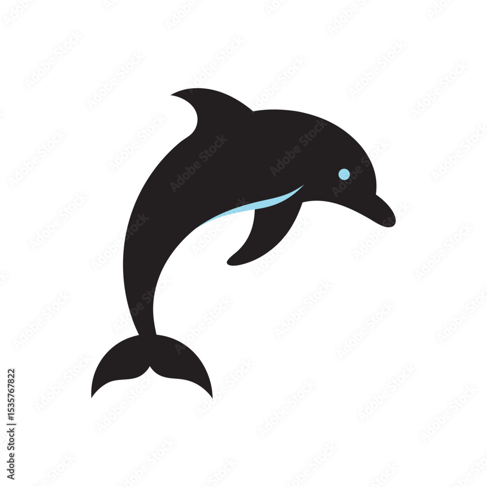 Fototapeta premium Dolphin Silhouette Leaping Over Sea