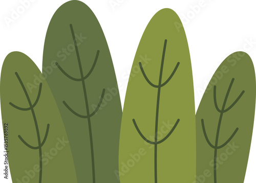 Diverse Green Foliage Elements