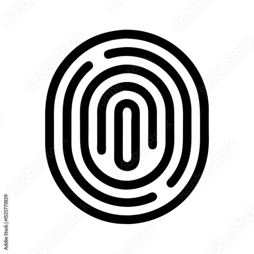 Fingerprint icon silhouette – biometric ID symbol, digital security, personal identity, unique print, unlock, scan, access, authentication, digital pattern, black vector fingerprint