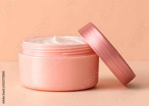 Biotin Repair Hair Mask on pink peach background