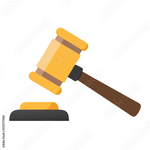 Judge Gavel Icon – Legal Hammer Symbol for Law, Auction & Justice Concepts