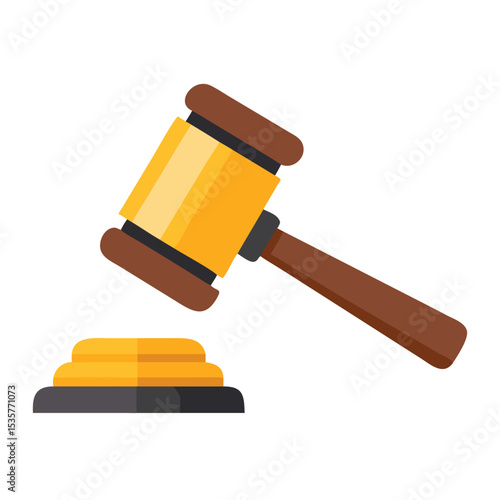 Judge Gavel Icon – Legal Hammer Symbol for Law, Auction & Justice Concepts