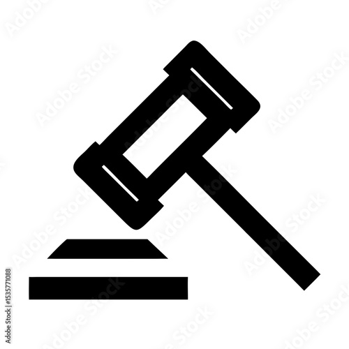 Judge Gavel Icon – Legal Hammer Symbol for Law, Auction & Justice Concepts
