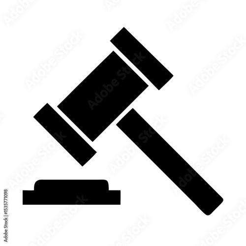Judge Gavel Icon – Legal Hammer Symbol for Law, Auction & Justice Concepts