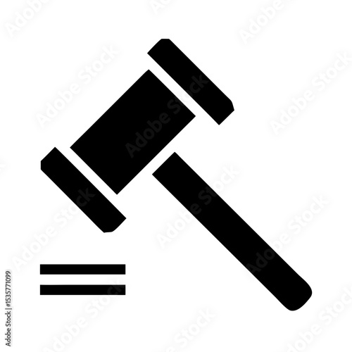 Judge Gavel Icon – Legal Hammer Symbol for Law, Auction & Justice Concepts
