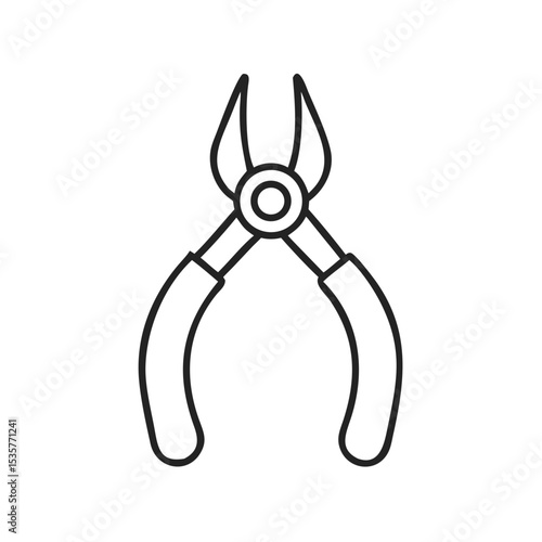 Garden Pruning Shears Icon – Vector Illustration of Hand Clippers with Red Handles