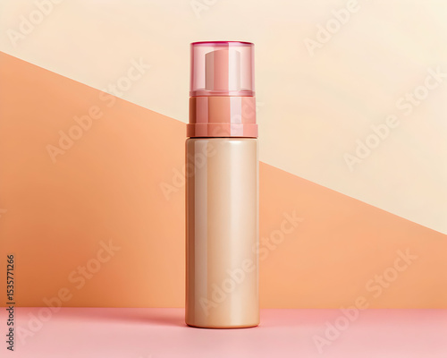 Instant Tan Mousse on pink peach background