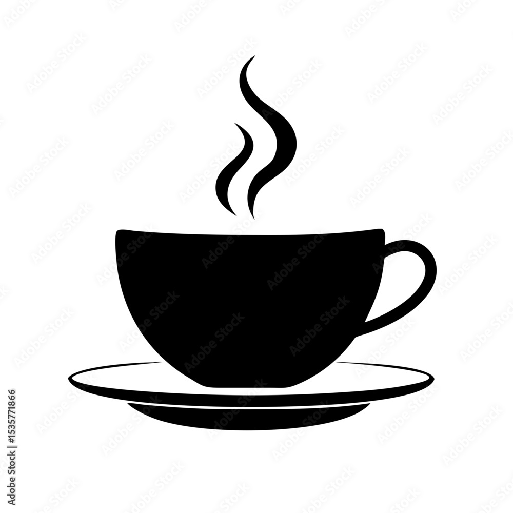 Coffee Cup Icon Silhouette – Hot Beverage Vector for Café, Drink Menu, and Morning Design Concepts Coffee Cup Icon Silhouette – Hot Beverage Vector for Café, Drink Menu, and Morning Design Concepts