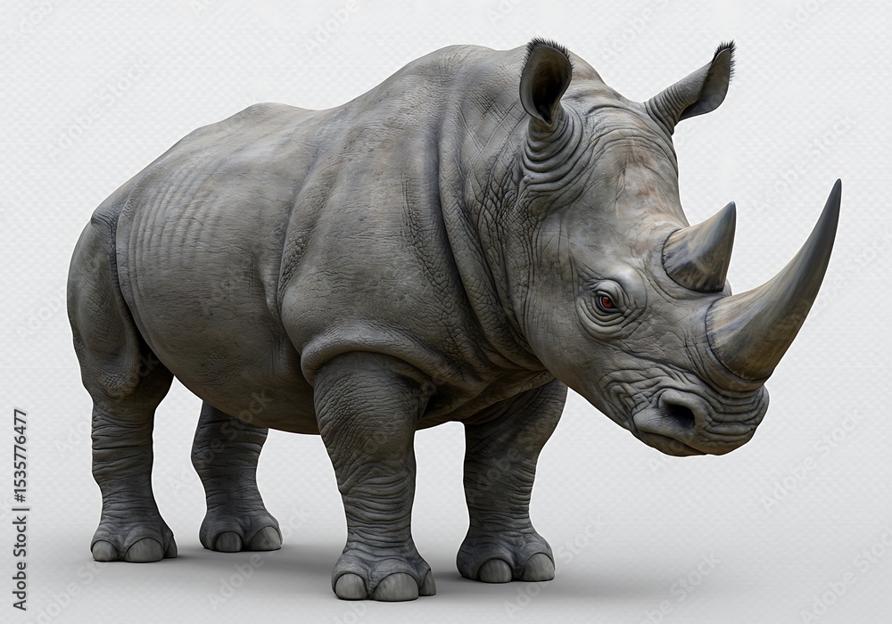 Obraz premium Rhino: A Digital Colossus