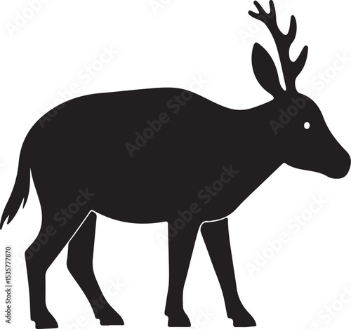 minimalistic animal image in silhouette form, rendered in a sleek vector style, set against a crisp white background that provides high contrast to the dark outline of the animal, with bold lines and 