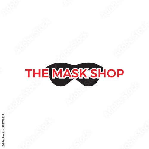 Modern and clean mask shop logo design, ideal for stores selling protective masks and face coverings. Features simple mask icons with fresh colors to convey safety, health, and trust.
