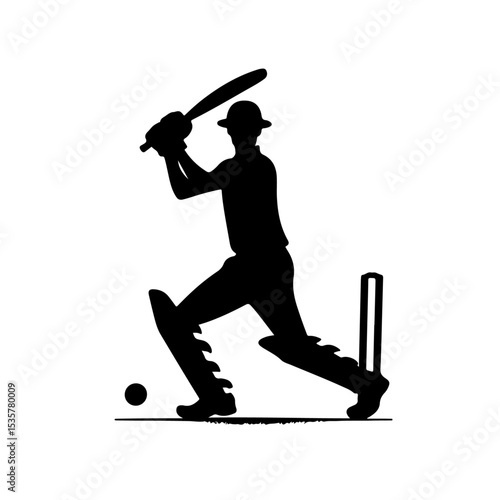 cricket player silhouette 