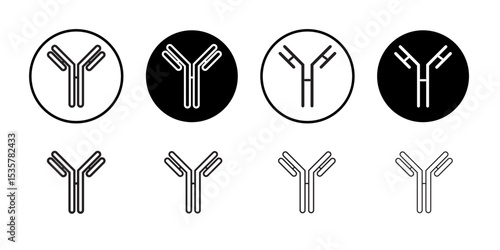 Antibody icon Thin line illustration set vector