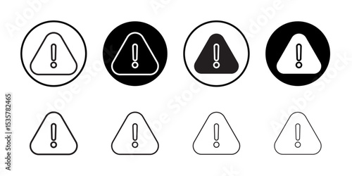 attention sign icon Thin line illustration set vector