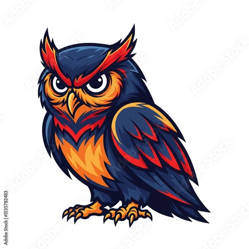 Wallpaper Mural owl on white background Torontodigital.ca