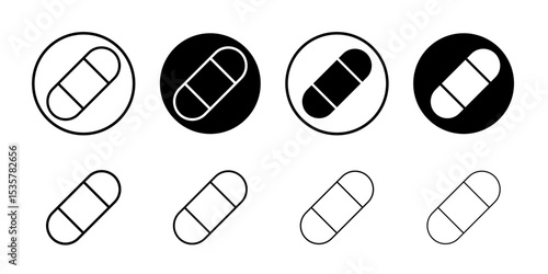 Band aid icon Thin line illustration set vector