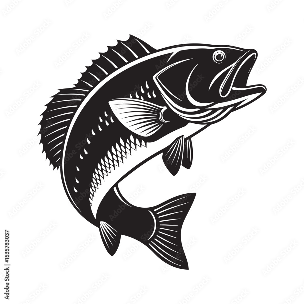 Fototapeta premium Large Fish Silhouette Symbol