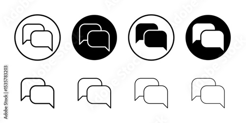 Chat icon Thin line illustration set vector
