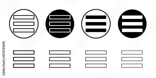 Hamburger menu icon Thin line illustration set vector
