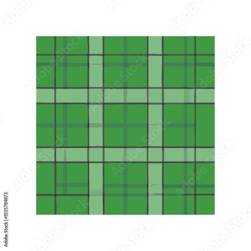 Green Plaid Pattern with Dark Gray Lines and Light Green Accents colorful vector icon