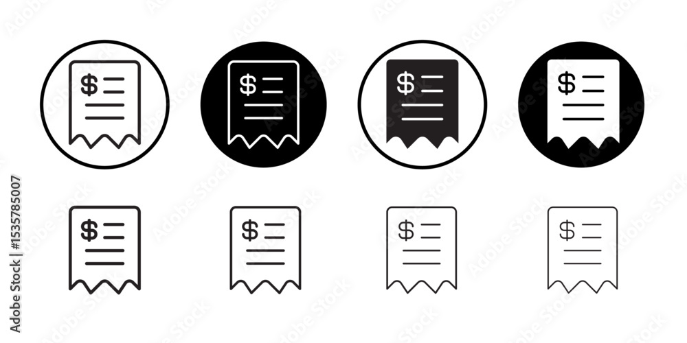Invoice icon Thin line illustration set vector Invoice icon Thin line illustration set vector