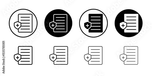 Insurance Claim icon Thin line illustration set vector