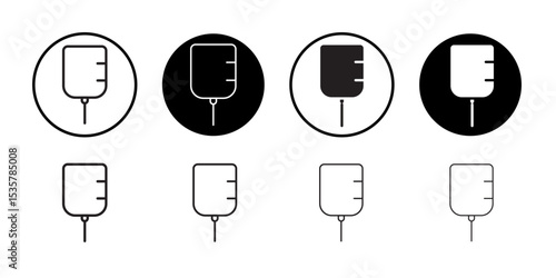 IV bag icon Thin line illustration set vector