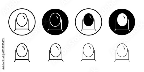 Mirror icon Thin line illustration set vector