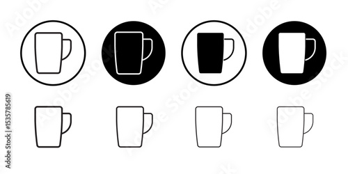 Mug icon Thin line illustration set vector