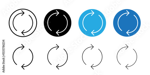 Repeat icon Thin line illustration set vector
