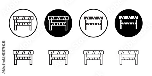 Roadblock icon Thin line illustration set vector