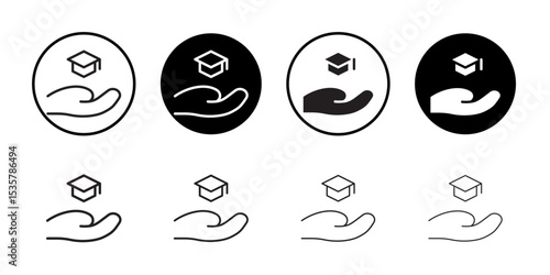Scholarship fund icon Thin line illustration set vector